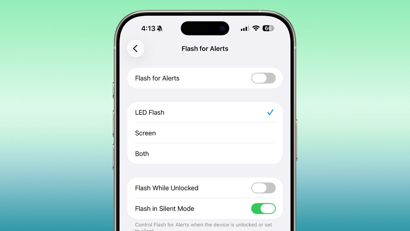 Flash for Alerts با تنظیمات پیشرفته در ios 26.2
