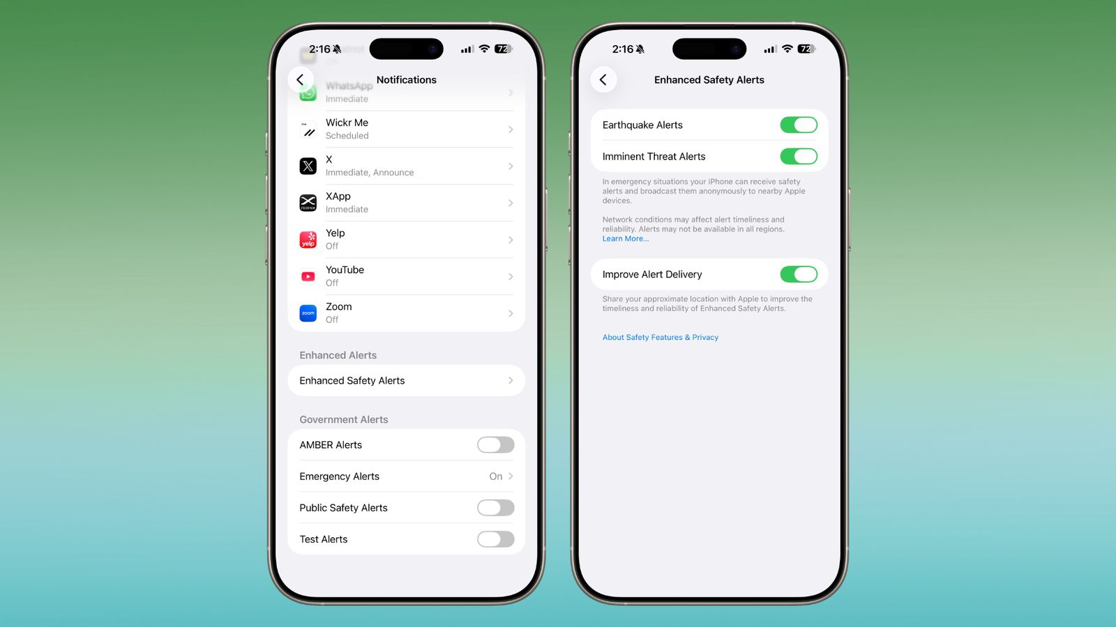 هشدارهای ایمنی پیشرفته (Enhanced Safety Alerts) ios 26.2