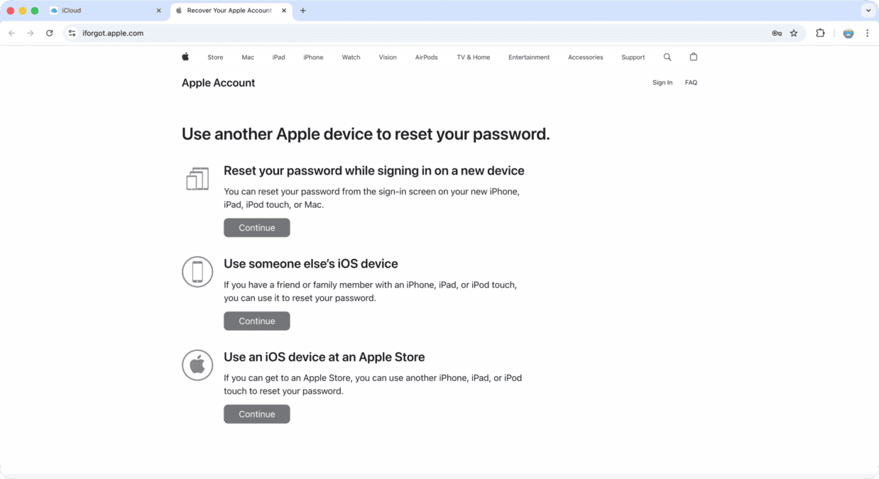 ریست کردن رمز اپل آیدی مرحله چهارم