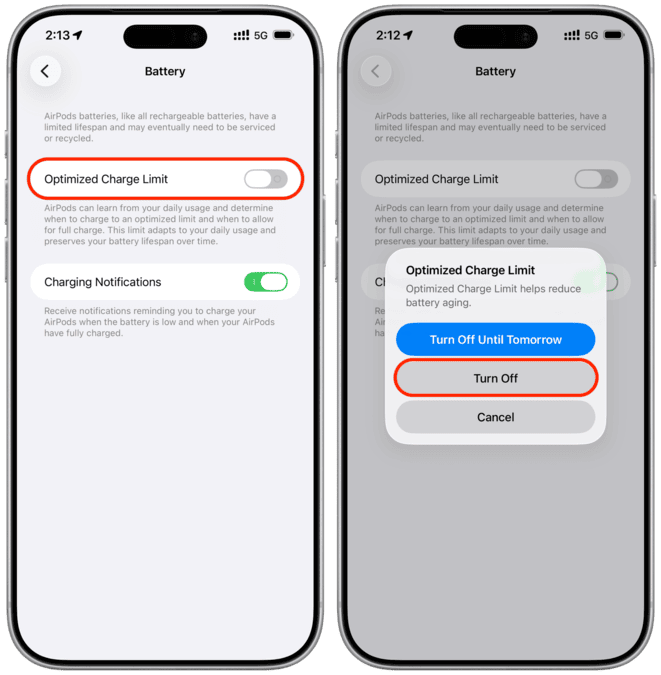 گزینه Optimized Charge Limit