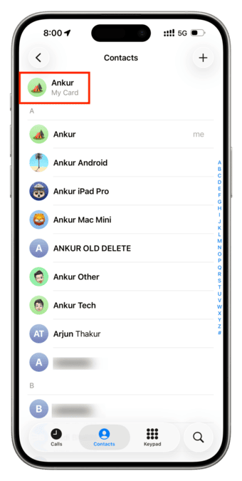 حذف شماره از کارت مخاطب