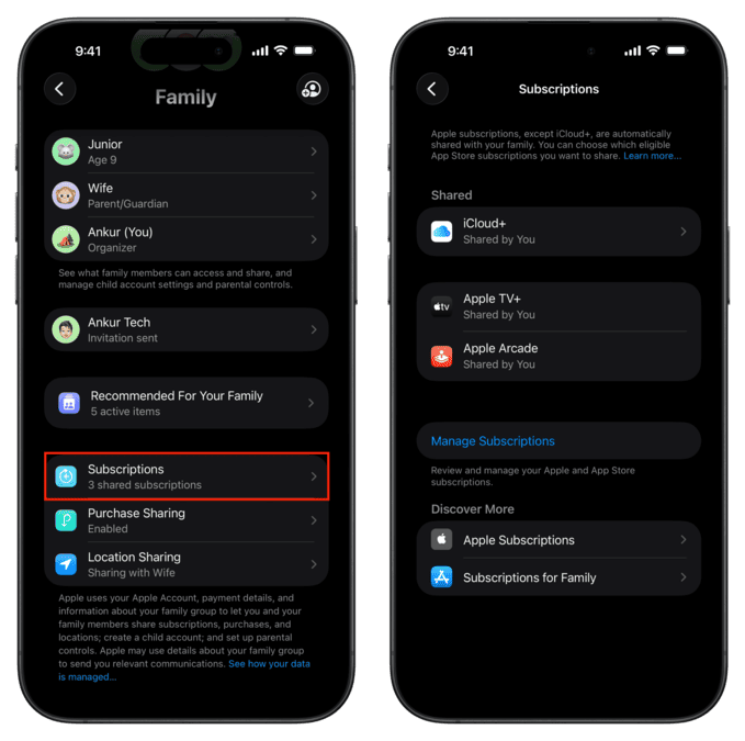 اشتراک گذاری اشتراک‌های اپل با خانواده