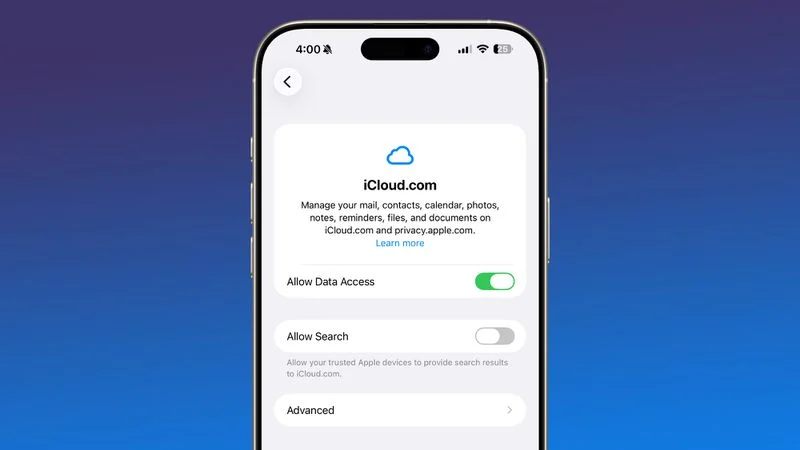 ویژگی جدید Allow Search در آیکلود