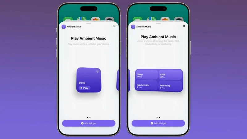 ویجت Ambient Music برای صفحه قفل و هوم