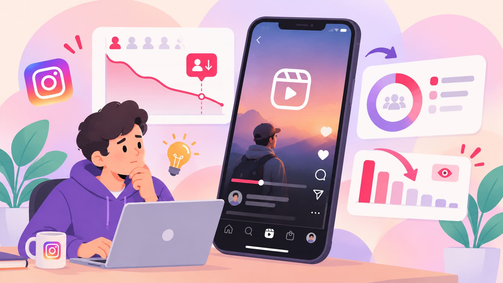 بررسی ریتنشن و افت مخاطب در ریلز اینستاگرام